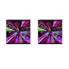 Fractal Circles Abstract Cufflinks (square) by Pakrebo