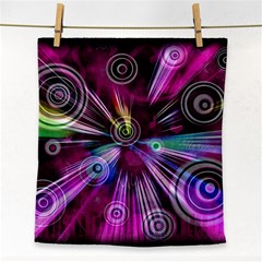 Fractal Circles Abstract Face Towel by Pakrebo