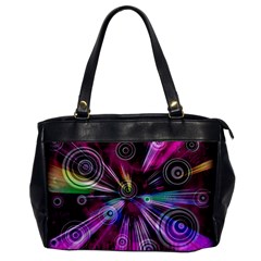 Fractal Circles Abstract Oversize Office Handbag by Pakrebo