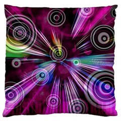 Fractal Circles Abstract Large Cushion Case (one Side) by Pakrebo