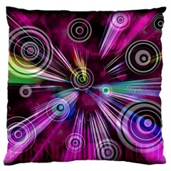 Fractal Circles Abstract Large Flano Cushion Case (one Side) by Pakrebo