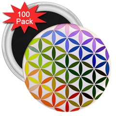 Mandala Rainbow Colorful Reiki 3  Magnets (100 Pack) by Pakrebo