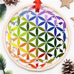 Mandala Rainbow Colorful Reiki Round Filigree Ornament (Two Sides) Front