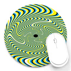 Illusion Idea Head Irritation Round Mousepads by Pakrebo