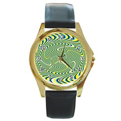 Illusion Idea Head Irritation Round Gold Metal Watch by Pakrebo