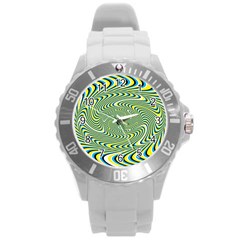 Illusion Idea Head Irritation Round Plastic Sport Watch (l) by Pakrebo