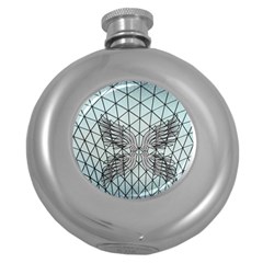 Graphic Pattern Wing Art Round Hip Flask (5 Oz) by Pakrebo