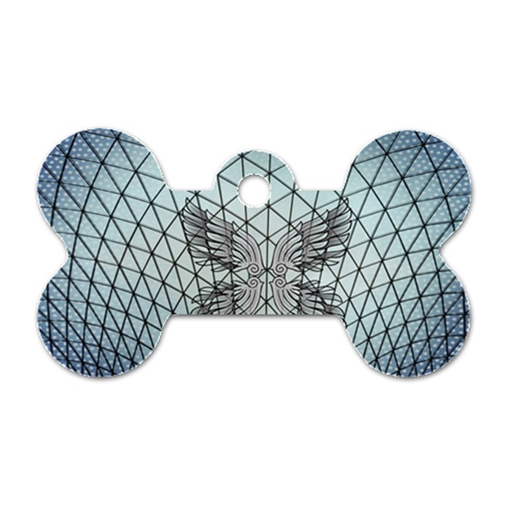 Graphic Pattern Wing Art Dog Tag Bone (One Side)