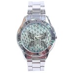 Graphic Pattern Wing Art Stainless Steel Analogue Watch Front