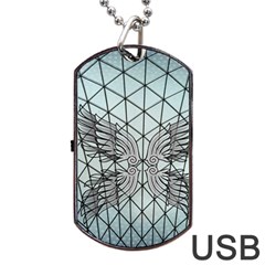 Graphic Pattern Wing Art Dog Tag Usb Flash (one Side) by Pakrebo