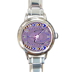 Illusion Head Idea Irritation Round Italian Charm Watch by Pakrebo