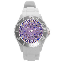 Illusion Head Idea Irritation Round Plastic Sport Watch (l) by Pakrebo