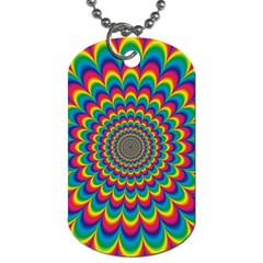 Psychedelic Colours Vibrant Rainbow Dog Tag (two Sides) by Pakrebo