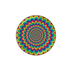 Psychedelic Colours Vibrant Rainbow Hat Clip Ball Marker by Pakrebo