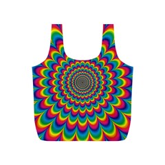 Psychedelic Colours Vibrant Rainbow Full Print Recycle Bag (s) by Pakrebo