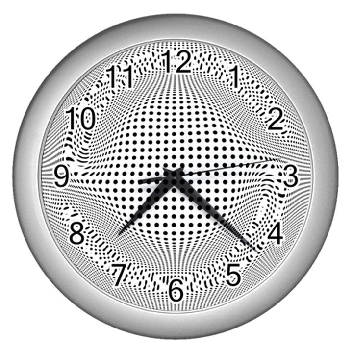 Illusion Form Shape Curve Design Wall Clock (Silver)