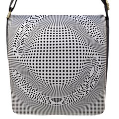 Illusion Form Shape Curve Design Flap Closure Messenger Bag (s)