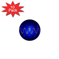 Light Shining Blue Frequency Sine 1  Mini Buttons (10 Pack)  by Pakrebo