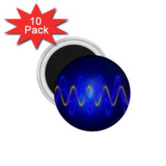 Light Shining Blue Frequency Sine 1 75  Magnets (10 Pack)  by Pakrebo