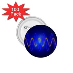 Light Shining Blue Frequency Sine 1 75  Buttons (100 Pack)  by Pakrebo