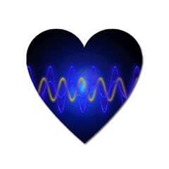 Light Shining Blue Frequency Sine Heart Magnet by Pakrebo