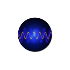 Light Shining Blue Frequency Sine Golf Ball Marker by Pakrebo