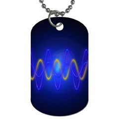 Light Shining Blue Frequency Sine Dog Tag (two Sides) by Pakrebo