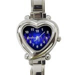 Light Shining Blue Frequency Sine Heart Italian Charm Watch Front