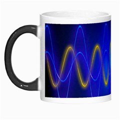 Light Shining Blue Frequency Sine Morph Mugs by Pakrebo