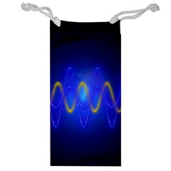 Light Shining Blue Frequency Sine Jewelry Bag by Pakrebo