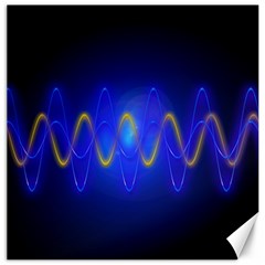 Light Shining Blue Frequency Sine Canvas 12  X 12  by Pakrebo