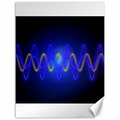 Light Shining Blue Frequency Sine Canvas 12  X 16  by Pakrebo