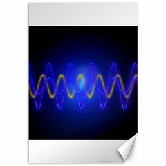 Light Shining Blue Frequency Sine Canvas 12  X 18  by Pakrebo