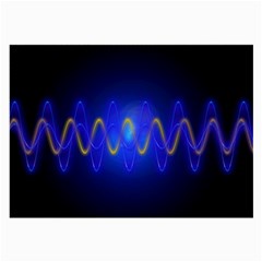 Light Shining Blue Frequency Sine Large Glasses Cloth (2-side) by Pakrebo