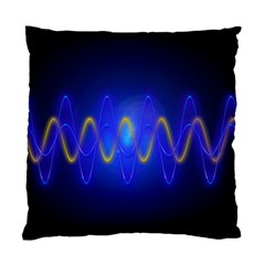 Light Shining Blue Frequency Sine Standard Cushion Case (two Sides) by Pakrebo