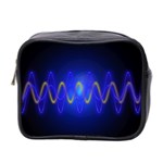 Light Shining Blue Frequency Sine Mini Toiletries Bag (Two Sides) Front