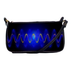 Light Shining Blue Frequency Sine Shoulder Clutch Bag by Pakrebo