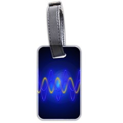 Light Shining Blue Frequency Sine Luggage Tags (two Sides) by Pakrebo