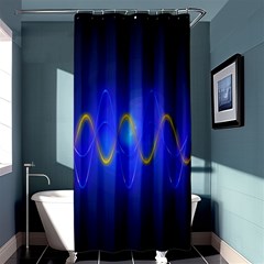 Light Shining Blue Frequency Sine Shower Curtain 36  X 72  (stall)  by Pakrebo