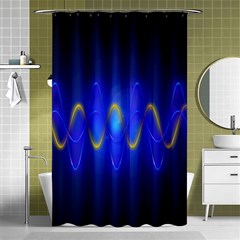 Light Shining Blue Frequency Sine Shower Curtain 48  X 72  (small)  by Pakrebo