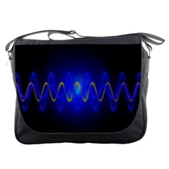 Light Shining Blue Frequency Sine Messenger Bag by Pakrebo