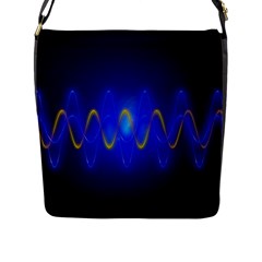 Light Shining Blue Frequency Sine Flap Closure Messenger Bag (l) by Pakrebo