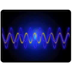 Light Shining Blue Frequency Sine Double Sided Fleece Blanket (large)  by Pakrebo