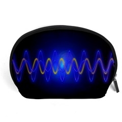 Light Shining Blue Frequency Sine Accessory Pouch (large) by Pakrebo