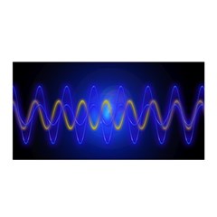 Light Shining Blue Frequency Sine Satin Wrap by Pakrebo