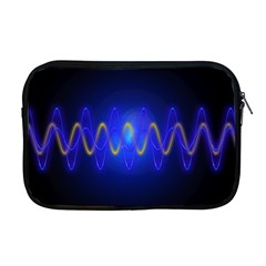 Light Shining Blue Frequency Sine Apple Macbook Pro 17  Zipper Case by Pakrebo