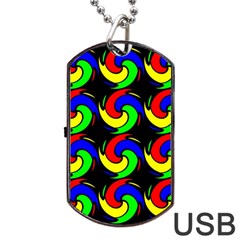 Swirls Pattern Seamless Wallpaper Dog Tag Usb Flash (one Side) by Pakrebo