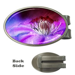 Clematis Structure Close Up Blossom Money Clips (oval)  by Pakrebo