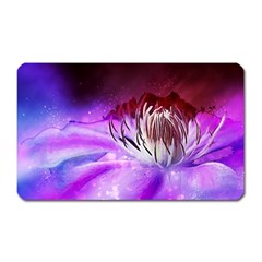 Clematis Structure Close Up Blossom Magnet (rectangular) by Pakrebo