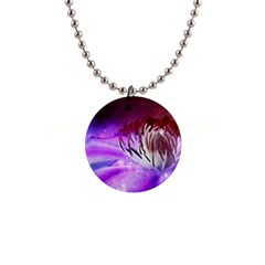 Clematis Structure Close Up Blossom 1  Button Necklace by Pakrebo